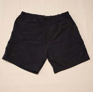 Hawaiian Authentics Men's Black Utility Cargo Swim Shorts